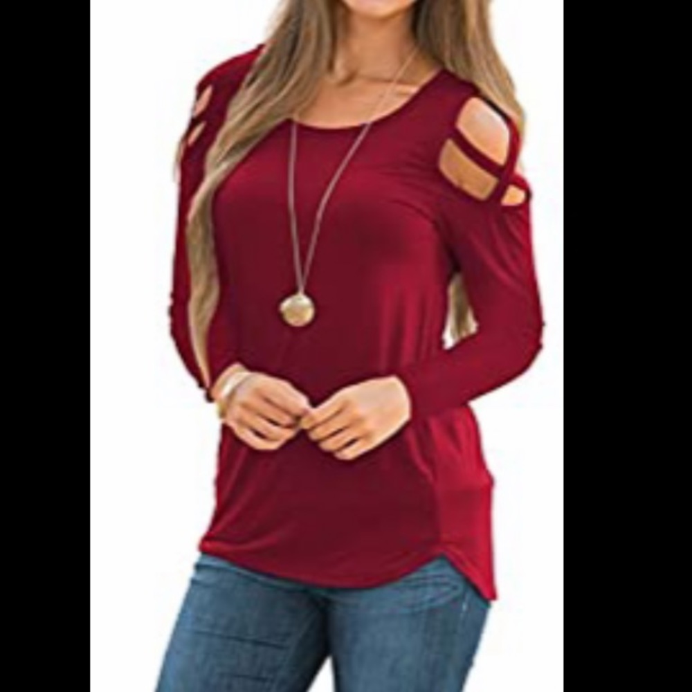 Long Sleeve open shoulder shirt